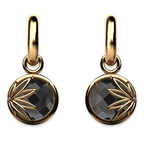 Enraptured Collection Onyx 18K Gold Drop Earrings