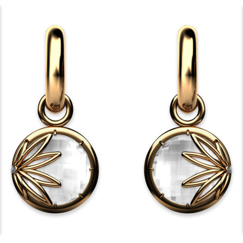 Enraptured Collection Rock Crystal 18K Gold Drop Earrings