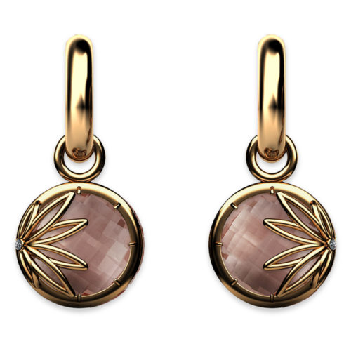 Enraptured Collection Smoky Quartz 18K Gold Drop Earrings