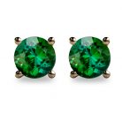 2ct Round Faceted Green Tourmaline Platinum 950 Stud Earrings