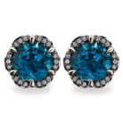Tudor Rose 2ct London Blue Topaz Platinum 950 Stud Earrings