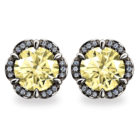 Tudor Rose 2ct Yellow Diamond Platinum 950 Stud Earrings