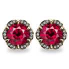 Tudor Rose 2ct Ruby 18K Gold Stud Earrings