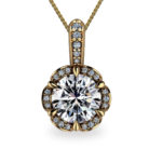 Tudor Rose 1ct Diamond 18K Gold Pendant
