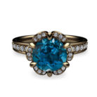 Tudor Rose 1ct London Blue Topaz 18K Gold Ring