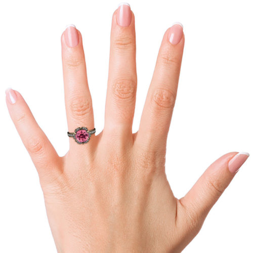 Tudor Rose 1ct Pink Tourmaline 18K Gold Ring
