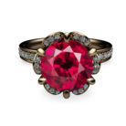 Tudor Rose 2ct Ruby 18K Gold Ring