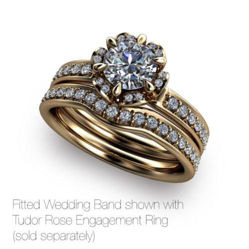 Fitted Wedding Band for Tudor Rose Ring