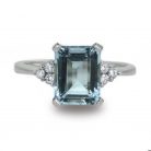 1.92ct Aquamarine & Diamond Accent 9K White Gold Ring