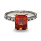 1.57ct Fire Opal & Diamond Accent 9K Gold Ring
