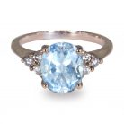 2.74ct Aquamarine & Diamond Accent 9K Rose Gold Ring