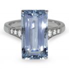 4.64ct Aquamarine & Diamond 18K White Gold Ring